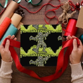 DIQADILA Mummy Halloween Wrapping Paper Roll Gift Decor - 30x36in