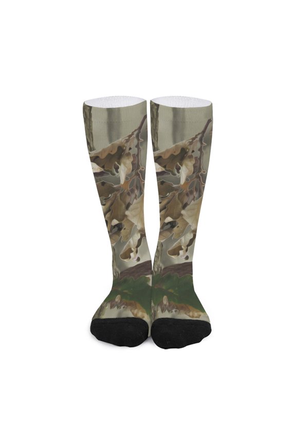 Oak Tree Hunting Camouflage Print Long Socks