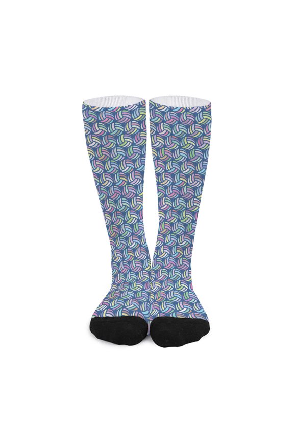 Pastel Volleyball Pattern Print Long Socks