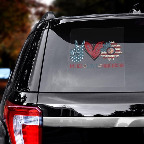 DIQADILA Peace Love America Sunflower Usa Flag 4Th July Car Wall ...
