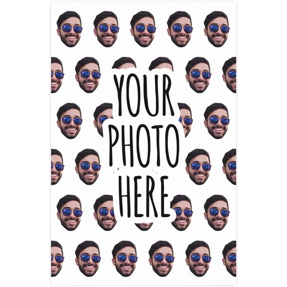 DIQADILA Personalized Christmas Gift Wrapping Paper for Family Holidays Customized Photo on Wrapping Paper - 30x36in