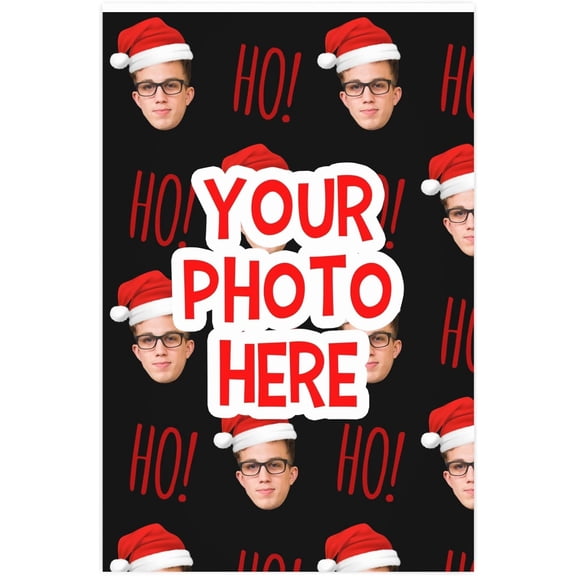 DIQADILA Personalized Christmas Wrapping Paper for Family Holidays Customized Photo on Wrapping Paper - 30x36in