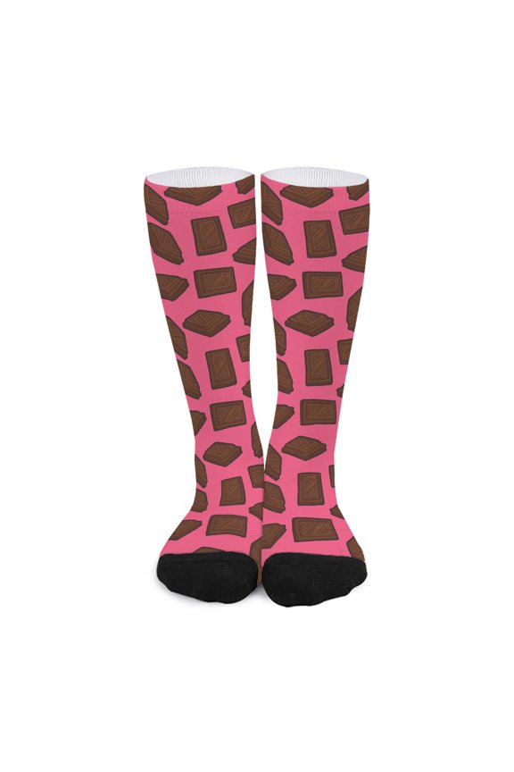 Pieces Of Chocolate Pattern Print Long Socks