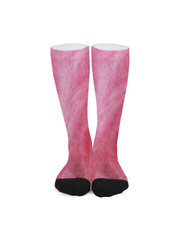 Pink Cotton Candy Print Long Socks