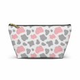 DIQADILA Pink Grey and White Cow Printed Comestic Makeup Pouch Bag ...