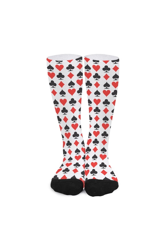 Playing Card Symbols Pattern Print Long Socks