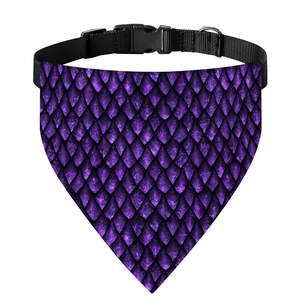 DIQADILA Purple Dragon Scales Pattern Print Over the Collar Clip-On Dog ...