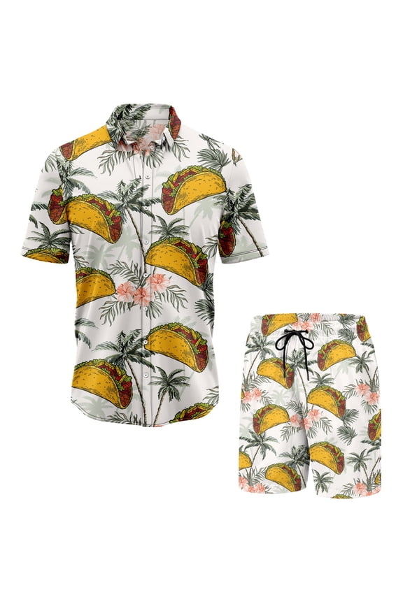 Tropical Taco Taco Bell Hawaiian Aloha Hawaiian Short Sleeve Button-Up Shirt