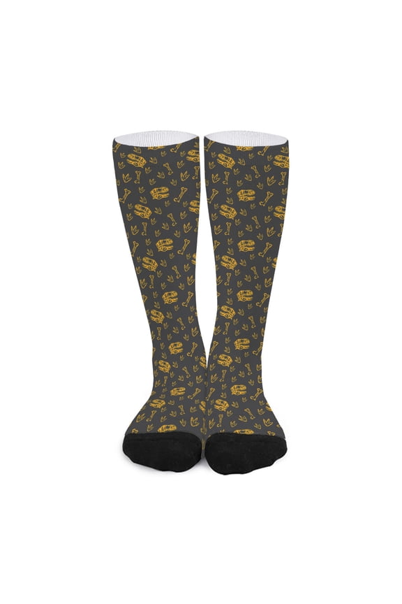 Tyrannosaurus Dino Fossil Pattern Print Long Socks