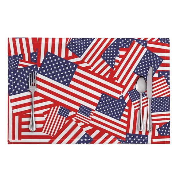 Partiotic Table DIQADILA Usa Flag Pattern Print Placemat - Patriotic Independence Day ...