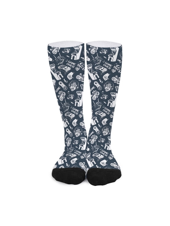 Video Game Devices Pattern Print Long Socks