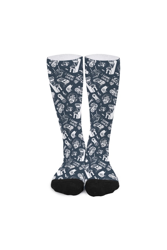 Video Game Devices Pattern Print Long Socks