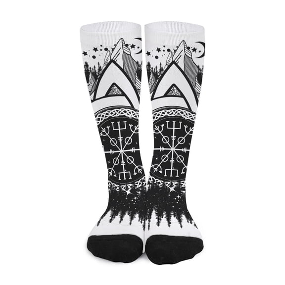 DIQADILA Viking Celtic Trinity Knot Print Long Socks