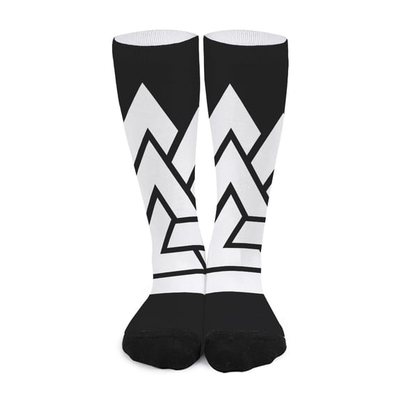 DIQADILA Viking Valknut Symbol Print Long Socks