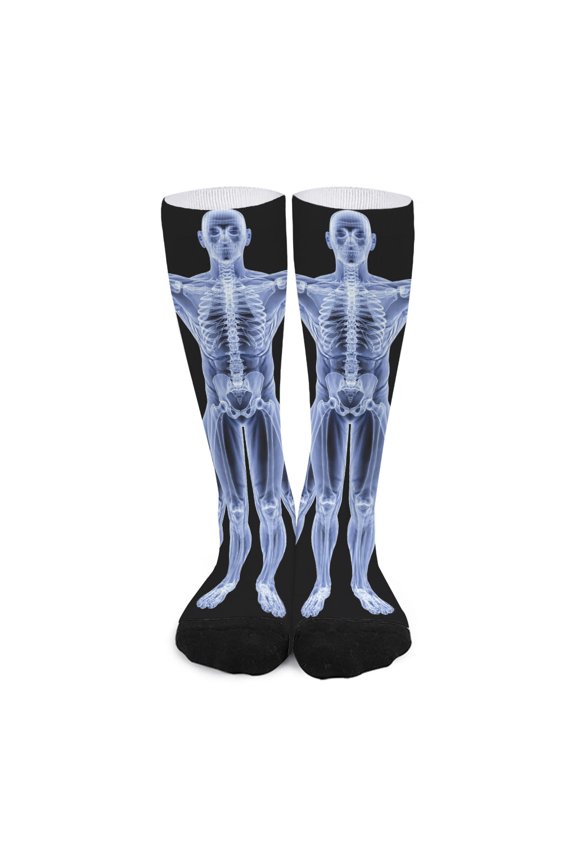 Vitruvian Man X-Ray Print Long Socks