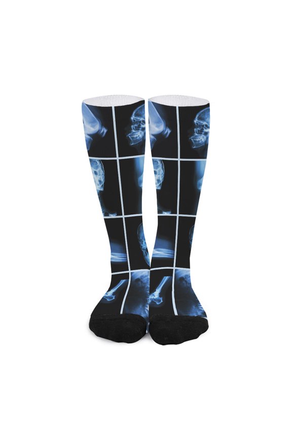 X-Ray Film Radiology Print Long Socks