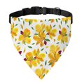 DIQADILA Yellow Alstroemeria Pattern Print Over the Collar Clip-On Dog ...