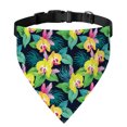 DIQADILA Yellow Orchid Pattern Print Over the Collar Clip-On Dog Pet ...
