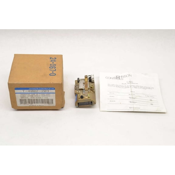 Johnson Controls T- Single Temperature High Volume Output Thermostat, Direct Acting, Vertical Mounting