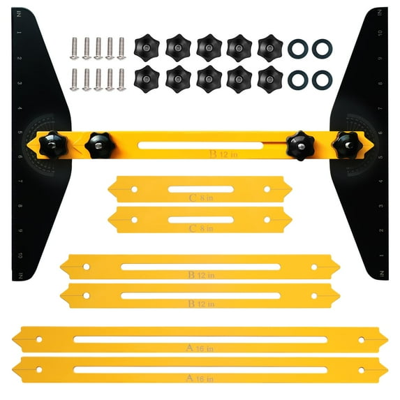 DIRECT FITS Stair Tread Template Tool and Measuring Jig for Riser, Shelf, Drywall, Wall Partitions, and Floor Angles, Adjustable Sliding Installer, Solid Steel Metal Gauge C94