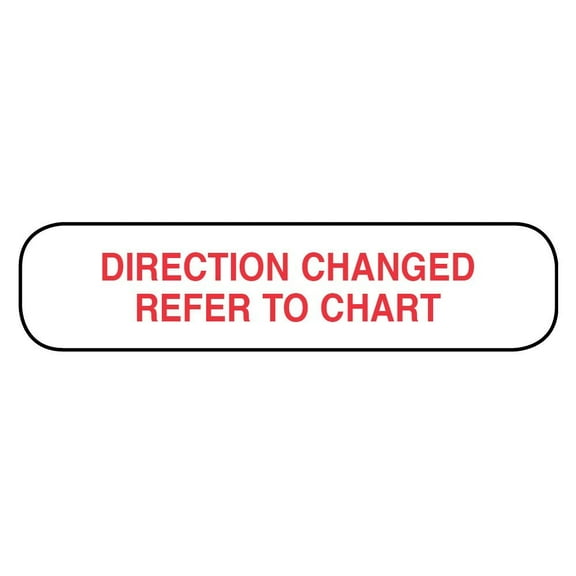 "DIRECTIONS CHANGED" Labels, 1000 Count