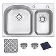 thumbnail image 1 of DIRECTUNIT 18 Gauge Stainless Steel Kitchen Sink Drop-In Top Mount 2-Hole 31.5", 1 of 5