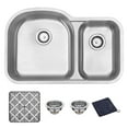 thumbnail image 1 of DIRECTUNIT Undermount Kitchen Sink 18 Gauge Stainless Steel Double Bowl 31.5", 1 of 5