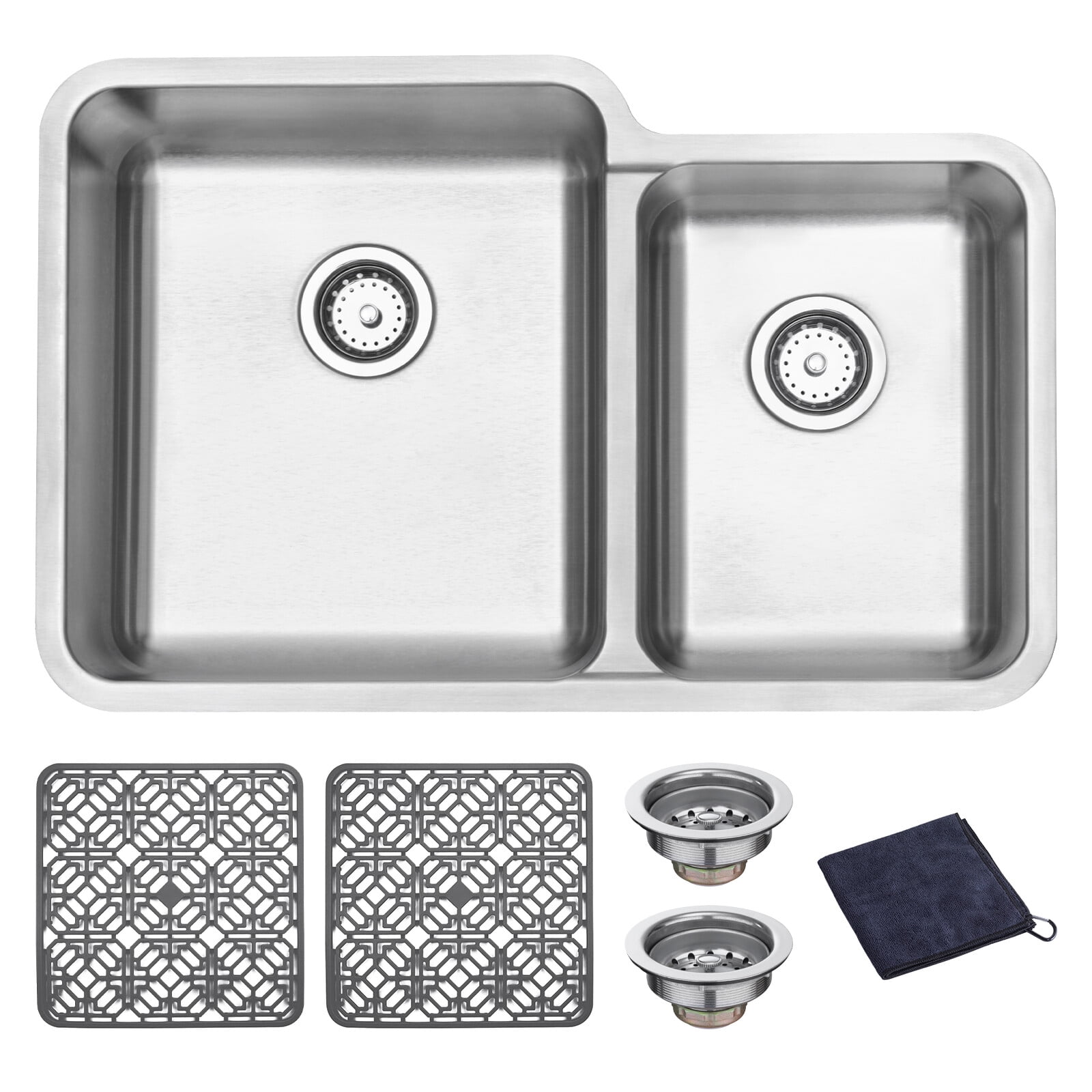 DIRECTUNIT undermount Kitchen Sink 18 Gauge Stainless Steel Double Bowl 31.5"
