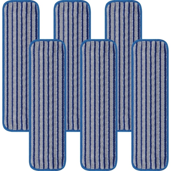 DIRT RUSHER 6 Pack Microfiber Cleaning Mop Pads: Reusable/Washable Floor Cleaning Wet Pads Replacement for Hard Surface Laminate Wood, Fit for Bona Family of Mops