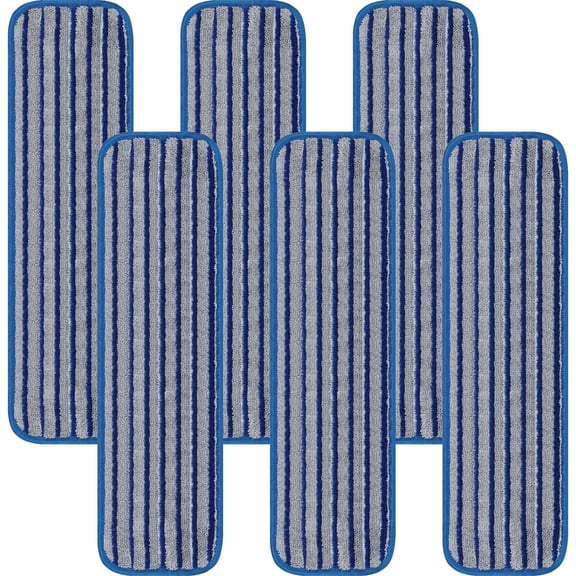 DIRT RUSHER 6 Pack Microfiber Cleaning Mop Pads: Reusable/Washable Floor Cleaning Wet Pads Replacement for Hard Surface Laminate Wood, Fit for Bona Family of Mops