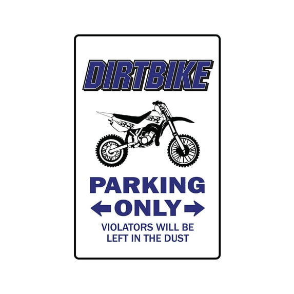 DIRTBIKE Parking Aluminum Sign bmx racing cycle bike racing | Indoor/Outdoor | 18" Tall