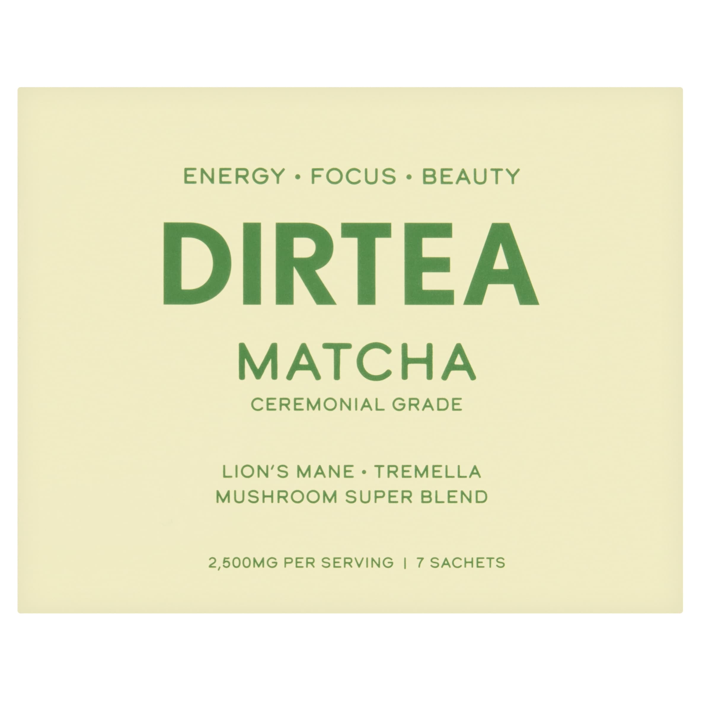 DIRTEA Matcha Mushroom Super blend 7 Sachets 42g, Imported from Britain