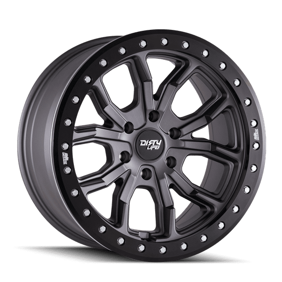 DIRTY LIFE DT-1-9303 17X9 5X127 -38ET 78.1CB MATTE GUNMETAL W/SIMULATED RING