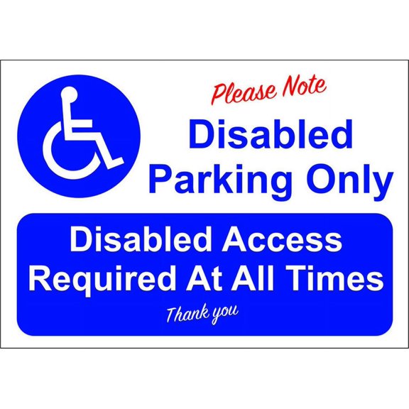 DISABLED PARKING ONLY Metal Sign OR FOAMEX SIGN Size: 8 x 12 Inch