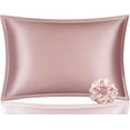 thumbnail image 1 of DISANGNI 100% Mulberry Silk Silk Pillowcase, Used for Hair and Skin, Envelope Type, Silk on one Side and Tencel on The Other Side, 1pc (Pink, 1 pc Standard Size 20"x26"), 1 of 8