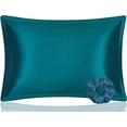 thumbnail image 1 of DISANGNI 100% Mulberry Silk Silk Pillowcase, Used for Hair and Skin, Envelope Type, Silk on one Side and Tencel on The Other Side, 1pc (Teal, 1 pc Queen Size 20"x30"), 1 of 7