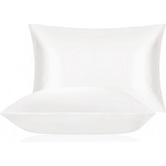 DISANGNI 100% Mulberry Silk Silk Pillowcase, Used for Hair and Skin, Envelope Type, Silk on one Side and Tencel on The Other Side, 1pc (White, 1 pc King Size 20"x36")
