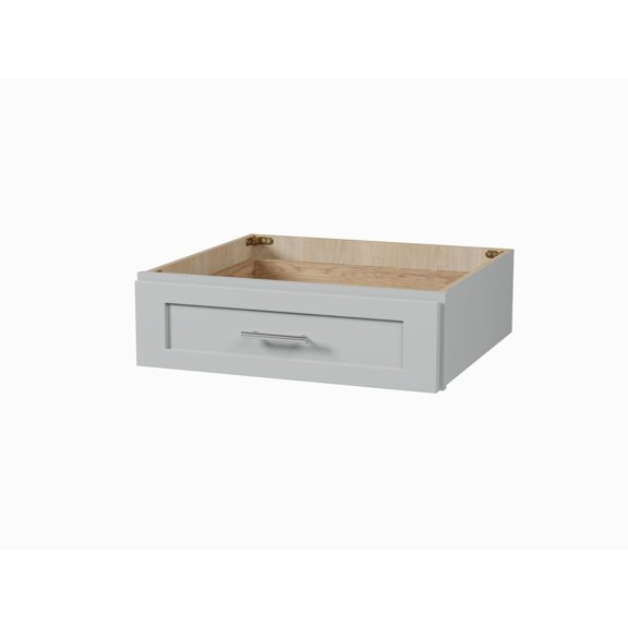 DISAR 24" Bathroom Vanity Desk Drawer Module, Shaker Style, Solid Wood Frame, Dovetail Drawer, Full Extension Soft-Close, Plywood Construction, Fully Assembled (Gray)