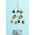 thumbnail image 1 of DISC - 11.5"H LIGHT UP XMAS TREE - RED BRONZE GREEN ORNAMENT, 1 of 2