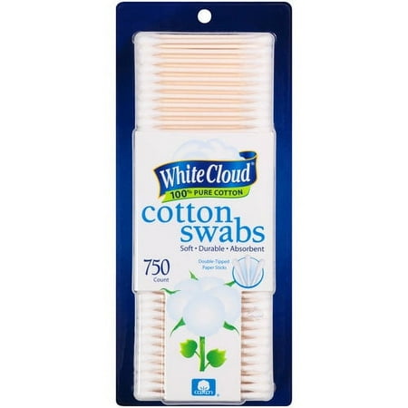 DISC White Cloud Cotton Swabs, 750 count