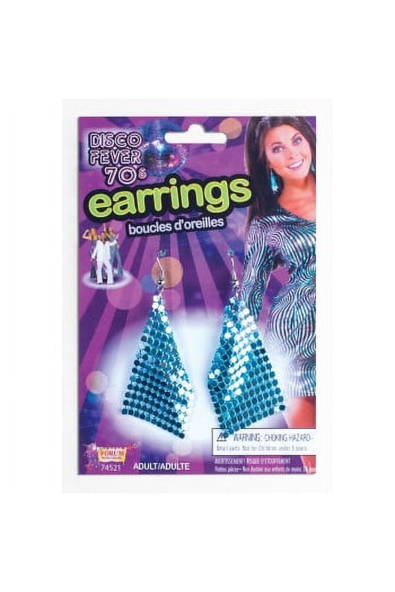 DISCO DROP EARRINGS-BLUE
