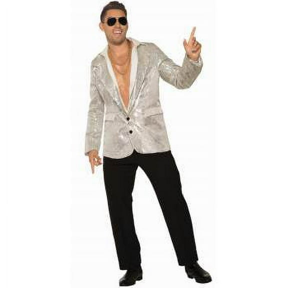 DISCO SEQUIN BLAZER - SILVER W/ POCKETS