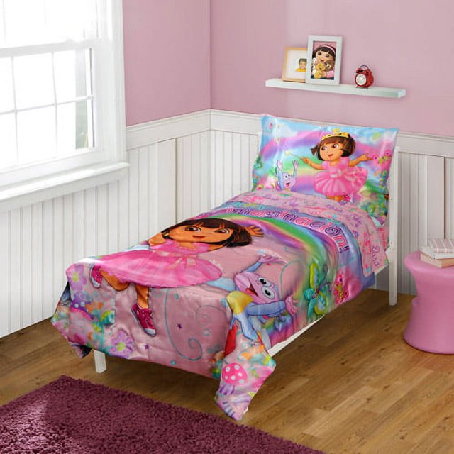 DISCONTINUED Dora the Explorer Toddler Bedding 4Piece Set, La
