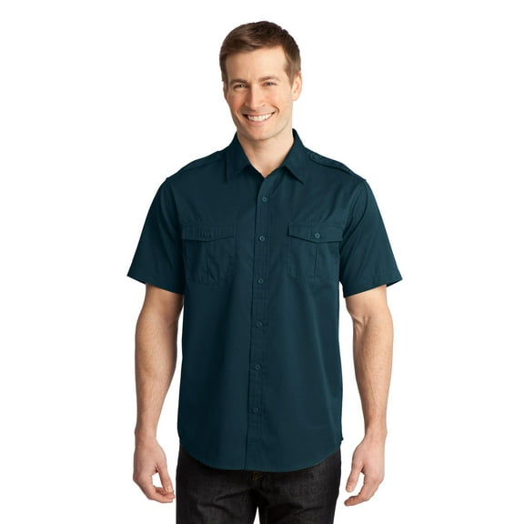 DISCONTINUED Port Authority ® Stain-Release Short Sleeve Twill Shirt. S648