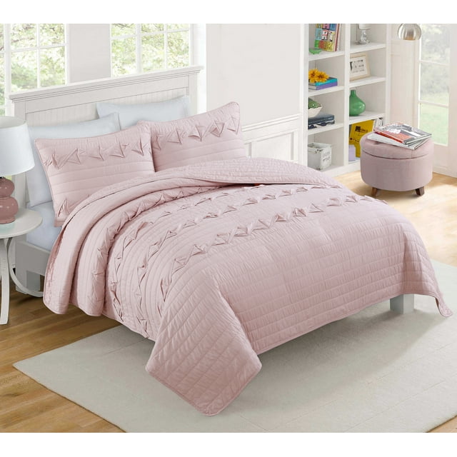 ***DISCONTINUED*** VCNY Home Light Pink Penelope Pintuck Technique 2