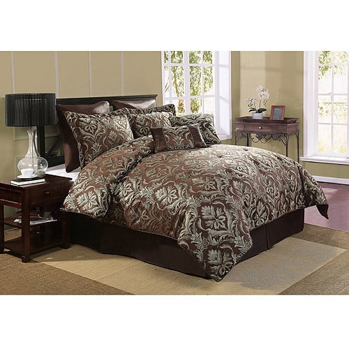 ***DISCONTINUED*** Victoria Classics Bellagio 8Piece Bedding Comforter Set, Green/Chocolate