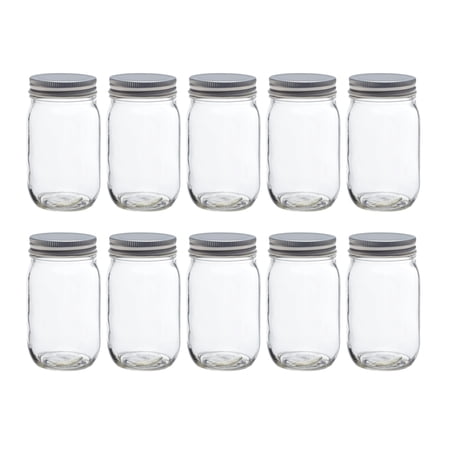 DISCOUNT PROMOS 16 oz Glass Canning Jars 10 Count
