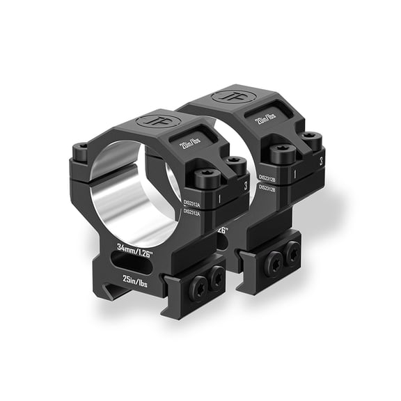 Discoveryopt Rifle Scope Rings 34mm Tube Fits 1.26" Precision Pre-lapped Mount for Picatinny Rails