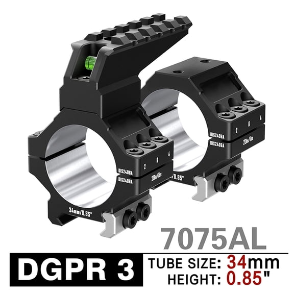 DISCOVERYOPT 7075 Aluminum Alloy Scope Rings Heavy Duty With Bubble Level & Top Picatinny Rail Mount