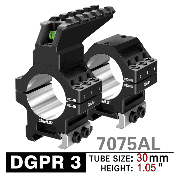 DISCOVERYOPT 7075 Aluminum Rifle Scope Rings Precision Lapped With Bubble Level Picatinny Rail Mount